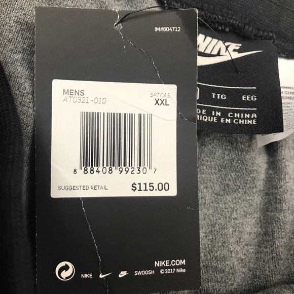 Nike N7 Sportswear Shorts/Pants Black/Grey XXL - Picture 7 of 8